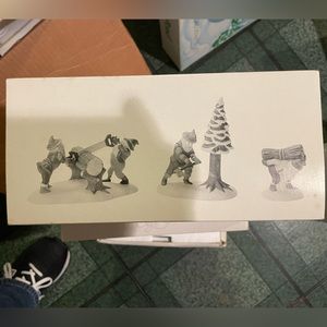 DEPT 56 HERITAGE  VILLAGE COLLECTION  "WOODSMEN ELVES" SET OF THREE